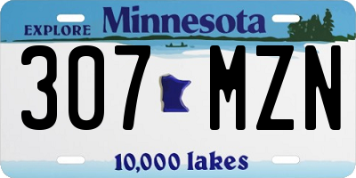 MN license plate 307MZN