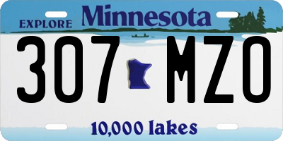 MN license plate 307MZO