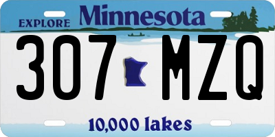 MN license plate 307MZQ