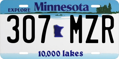 MN license plate 307MZR