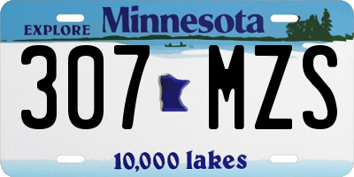MN license plate 307MZS