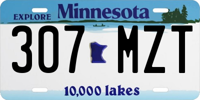 MN license plate 307MZT