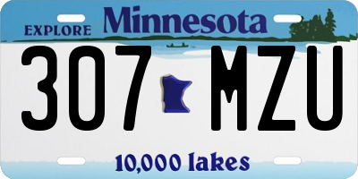 MN license plate 307MZU