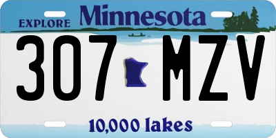 MN license plate 307MZV