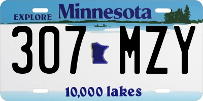 MN license plate 307MZY