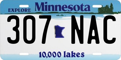 MN license plate 307NAC