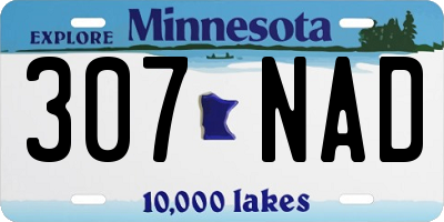 MN license plate 307NAD