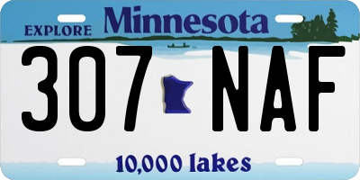 MN license plate 307NAF