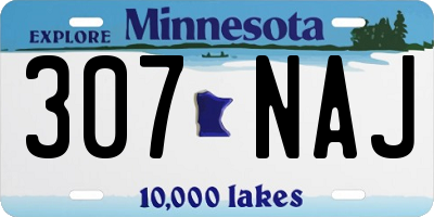 MN license plate 307NAJ
