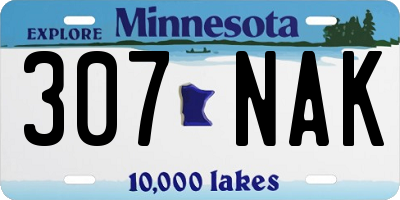 MN license plate 307NAK