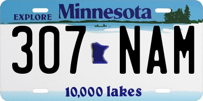 MN license plate 307NAM