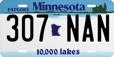 MN license plate 307NAN