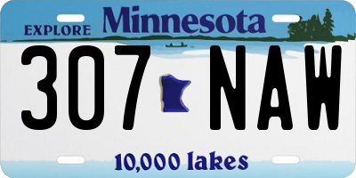 MN license plate 307NAW