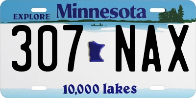 MN license plate 307NAX