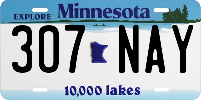 MN license plate 307NAY