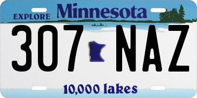 MN license plate 307NAZ
