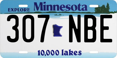 MN license plate 307NBE