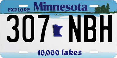 MN license plate 307NBH