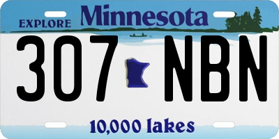 MN license plate 307NBN