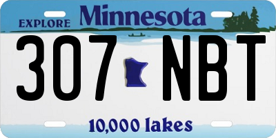 MN license plate 307NBT