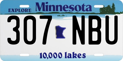 MN license plate 307NBU
