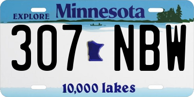 MN license plate 307NBW