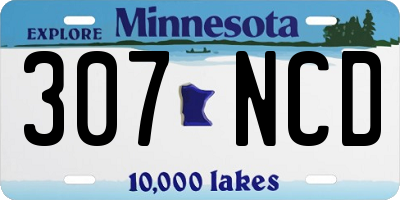 MN license plate 307NCD
