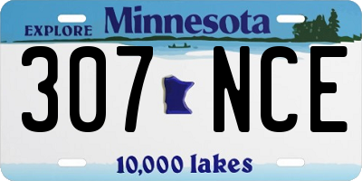 MN license plate 307NCE