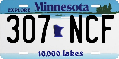MN license plate 307NCF
