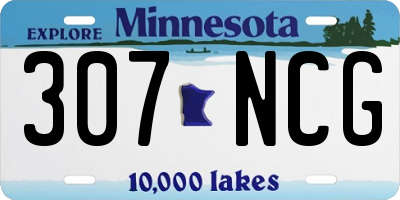 MN license plate 307NCG