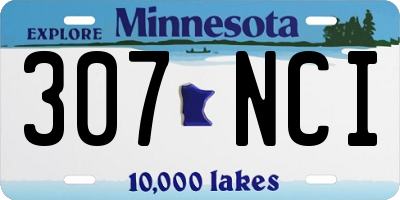 MN license plate 307NCI