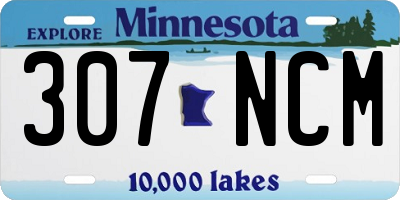 MN license plate 307NCM