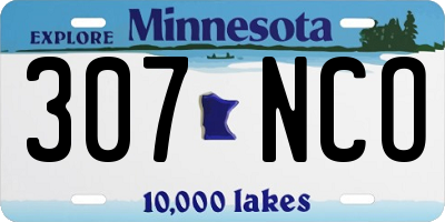 MN license plate 307NCO
