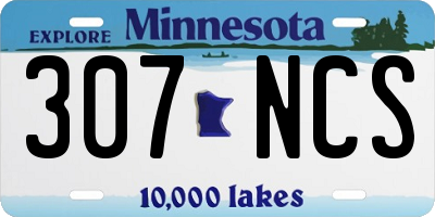 MN license plate 307NCS