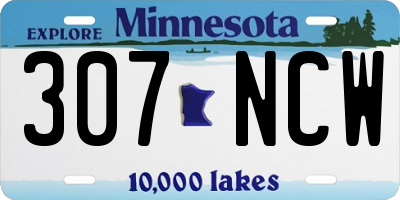 MN license plate 307NCW