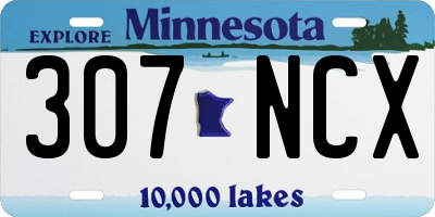 MN license plate 307NCX