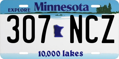 MN license plate 307NCZ