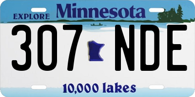 MN license plate 307NDE