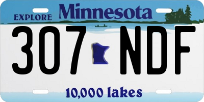 MN license plate 307NDF