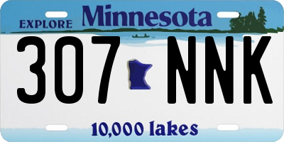 MN license plate 307NNK