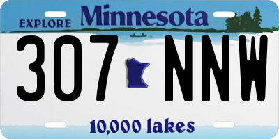 MN license plate 307NNW