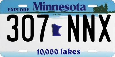 MN license plate 307NNX