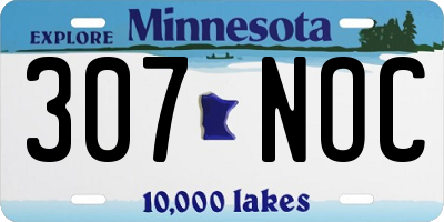 MN license plate 307NOC