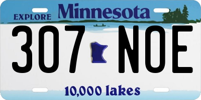 MN license plate 307NOE
