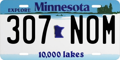 MN license plate 307NOM