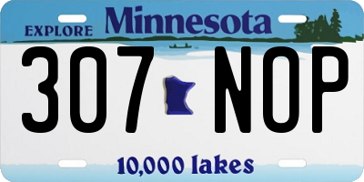 MN license plate 307NOP