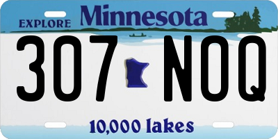 MN license plate 307NOQ