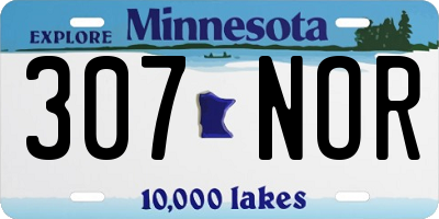 MN license plate 307NOR