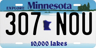 MN license plate 307NOU