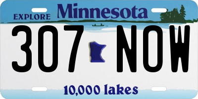 MN license plate 307NOW